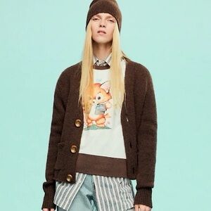 Harry Lambert x Zara brown cardigan sweater large